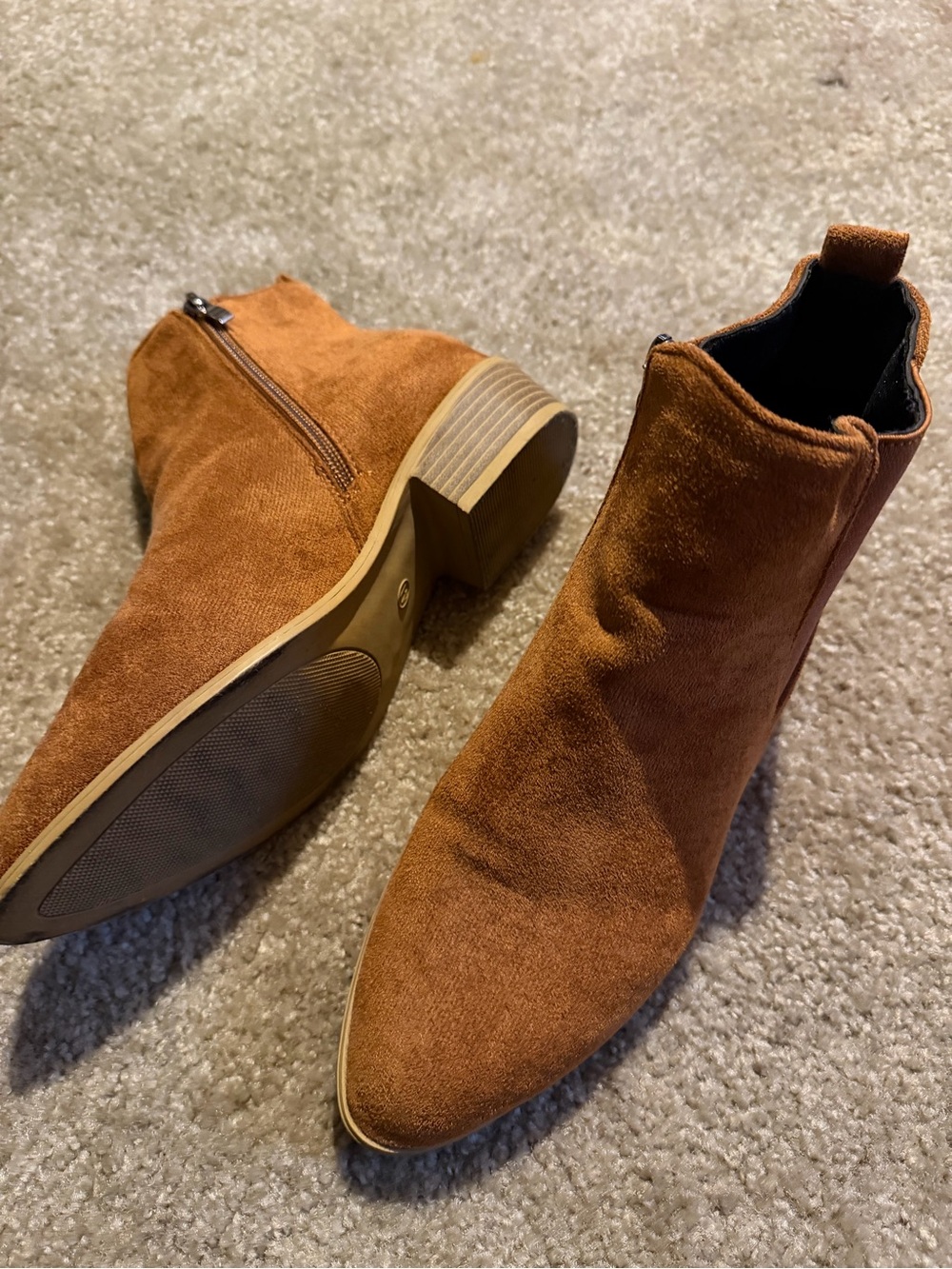 Women’s Brown Suede Ankle Boots - Classic Side Zip